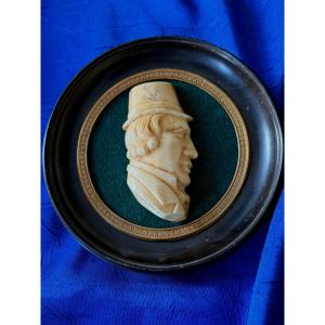 Flemish Ivory Profile Bust Portrait First Empire 1810