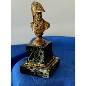 BUSTE DU  GÉNÉRAL  CAMBRONNE   BRONZE  PATINÉ  D'ÉPOQUE 19 ÈME 