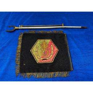 LÉGION ÉTRANGÈRE  RARE FANION DE LA 1ERE  COMPAGNIE SAHARIENNE  PORTÉE 1940  W W 2 