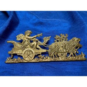 Furniture Ornament "sheep Carried By Love" Late 18th Consulate 