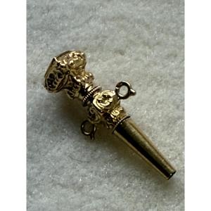 19th Century Woman's Pocket Watch Key Or Necklace 