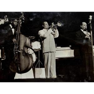 Louis Armstrong Large-format Photograph Dedicated And Signed By The Artist 1948
