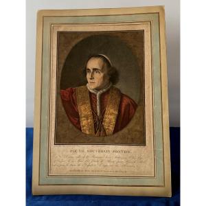 ESTAMPE DU PAPE PIE VII COURONEMENT DE NAPOLÉON 1804 / 1805 19 ÈME