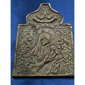 Orthodox Travel Icon Featuring The Virgin Mary, Early 19th Century