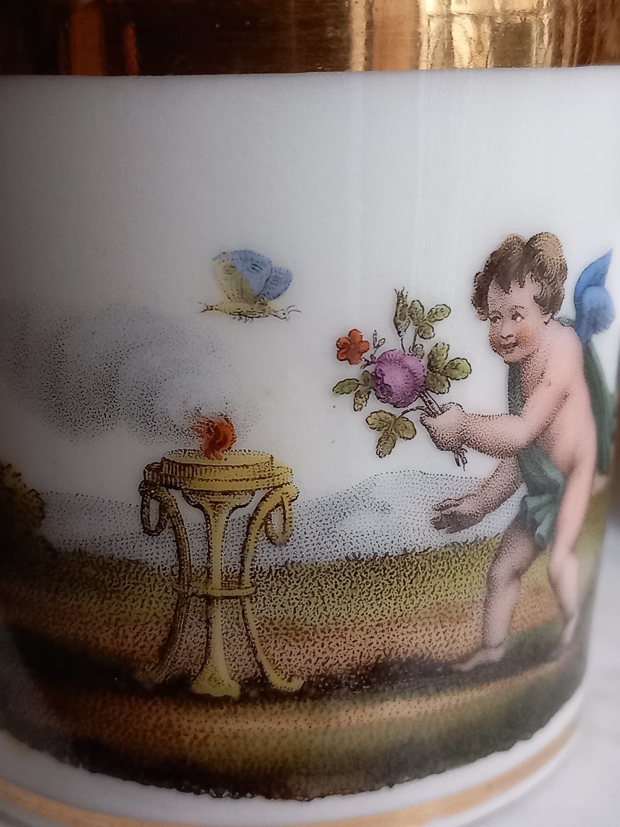 Paris Porcelain - Cup And Its Saucer - Empire Period-photo-3