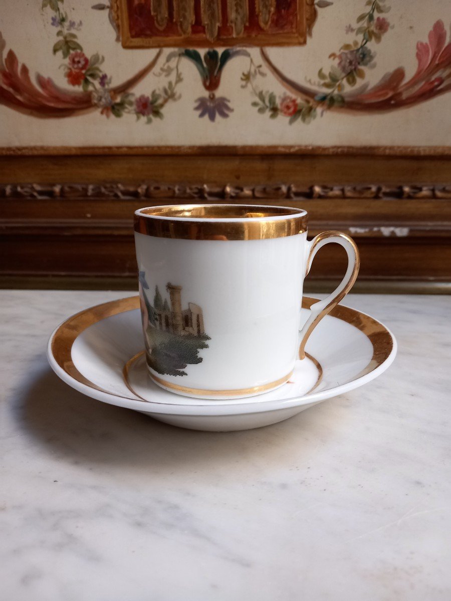 Paris Porcelain - Cup And Its Saucer - Empire Period-photo-4