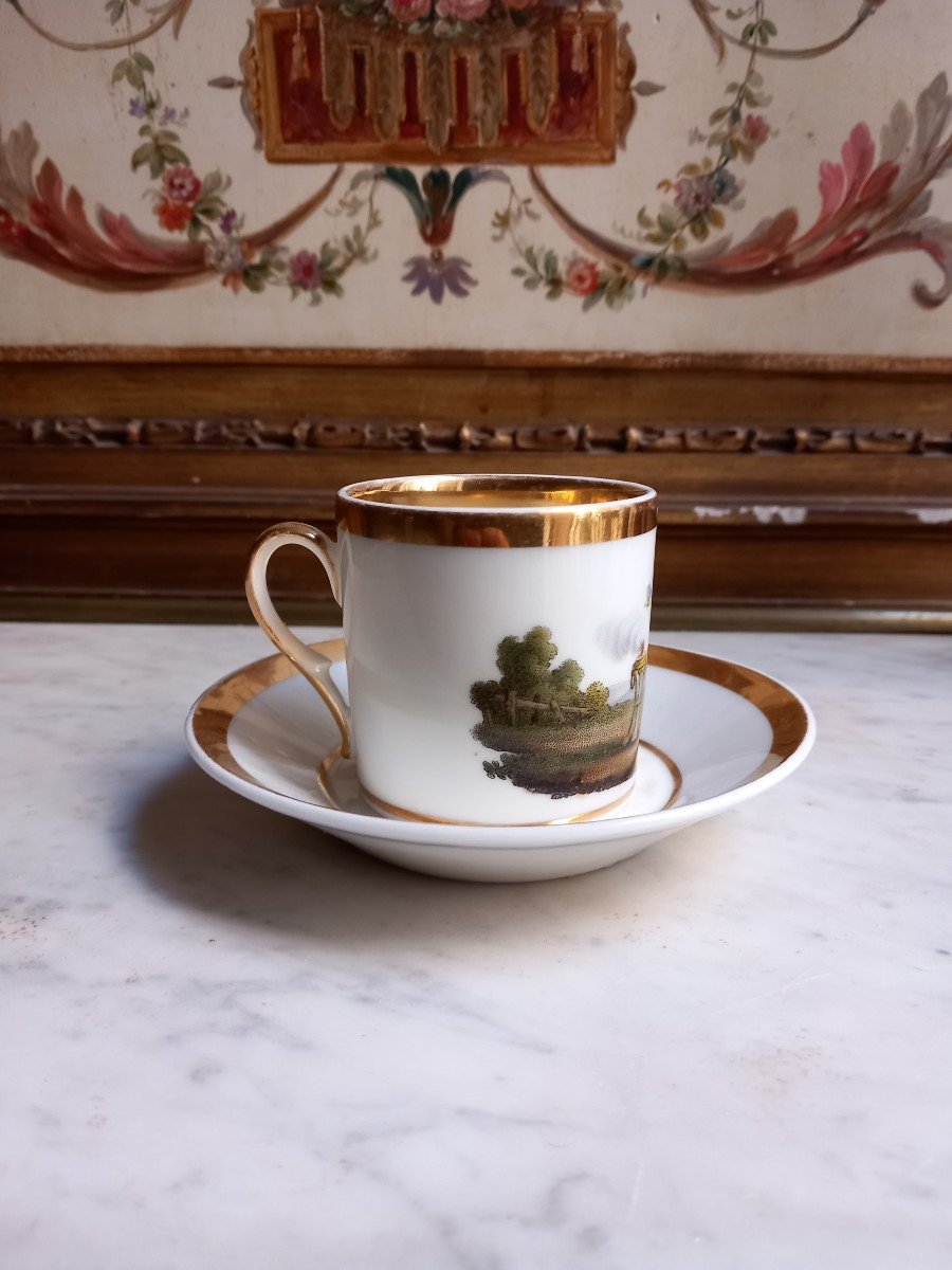 Paris Porcelain - Cup And Its Saucer - Empire Period-photo-2