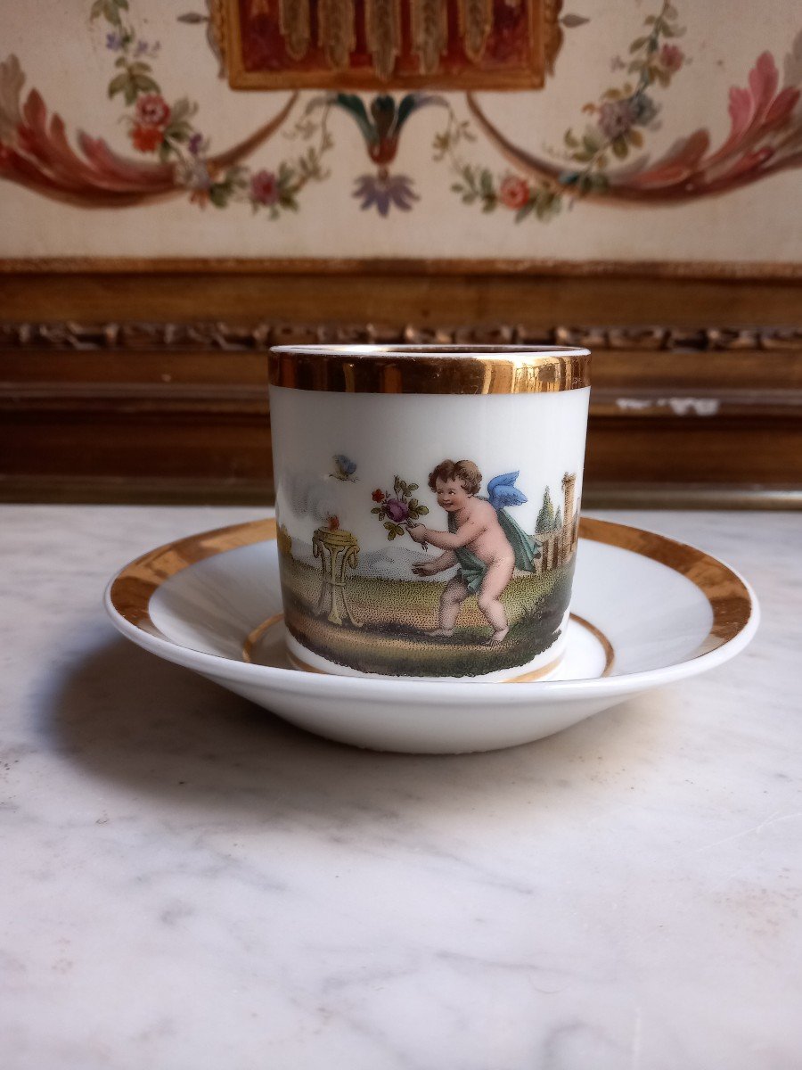 Paris Porcelain - Cup And Its Saucer - Empire Period