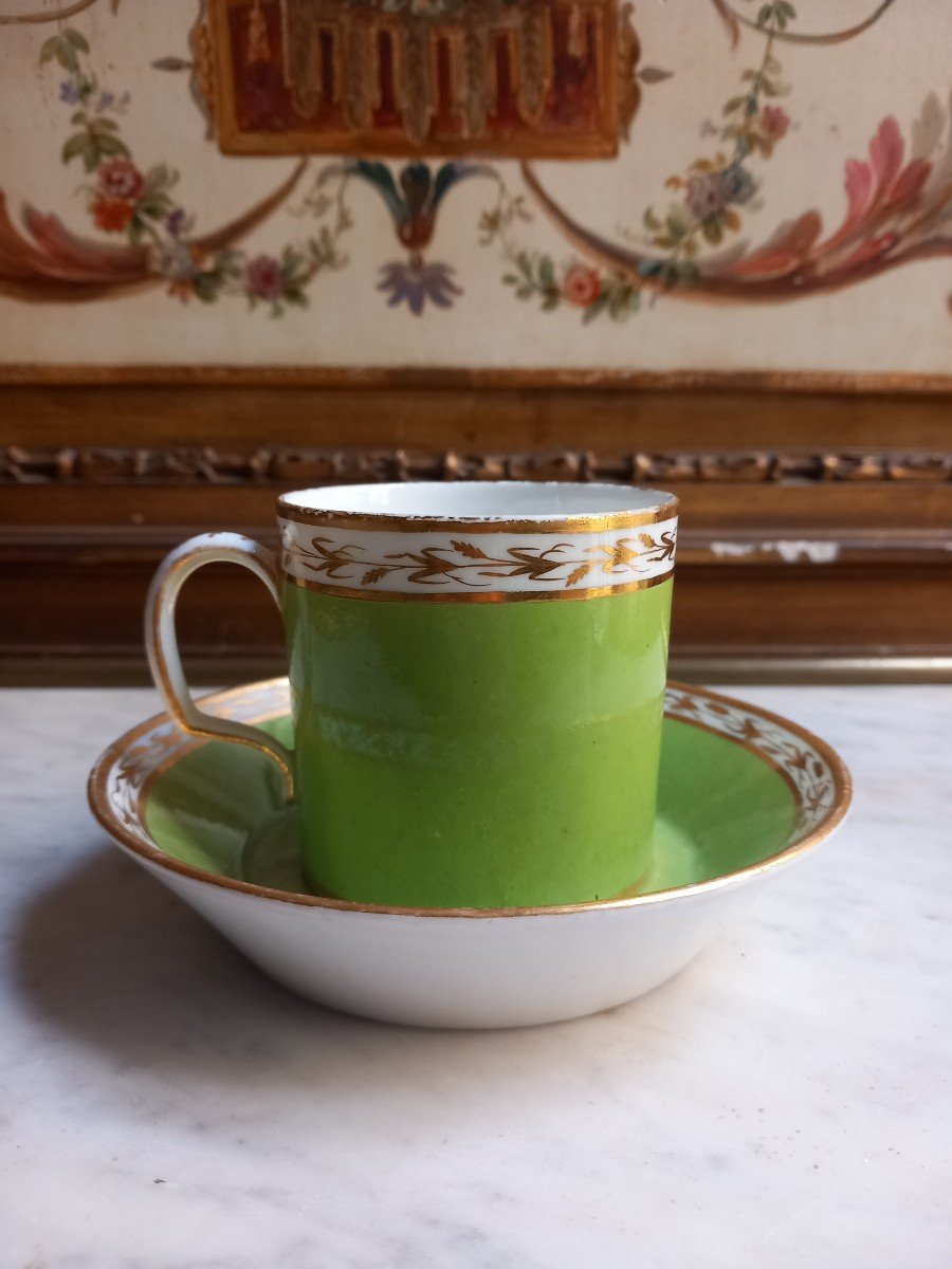 Paris Porcelain - Cup And Its Saucer - Empire Period