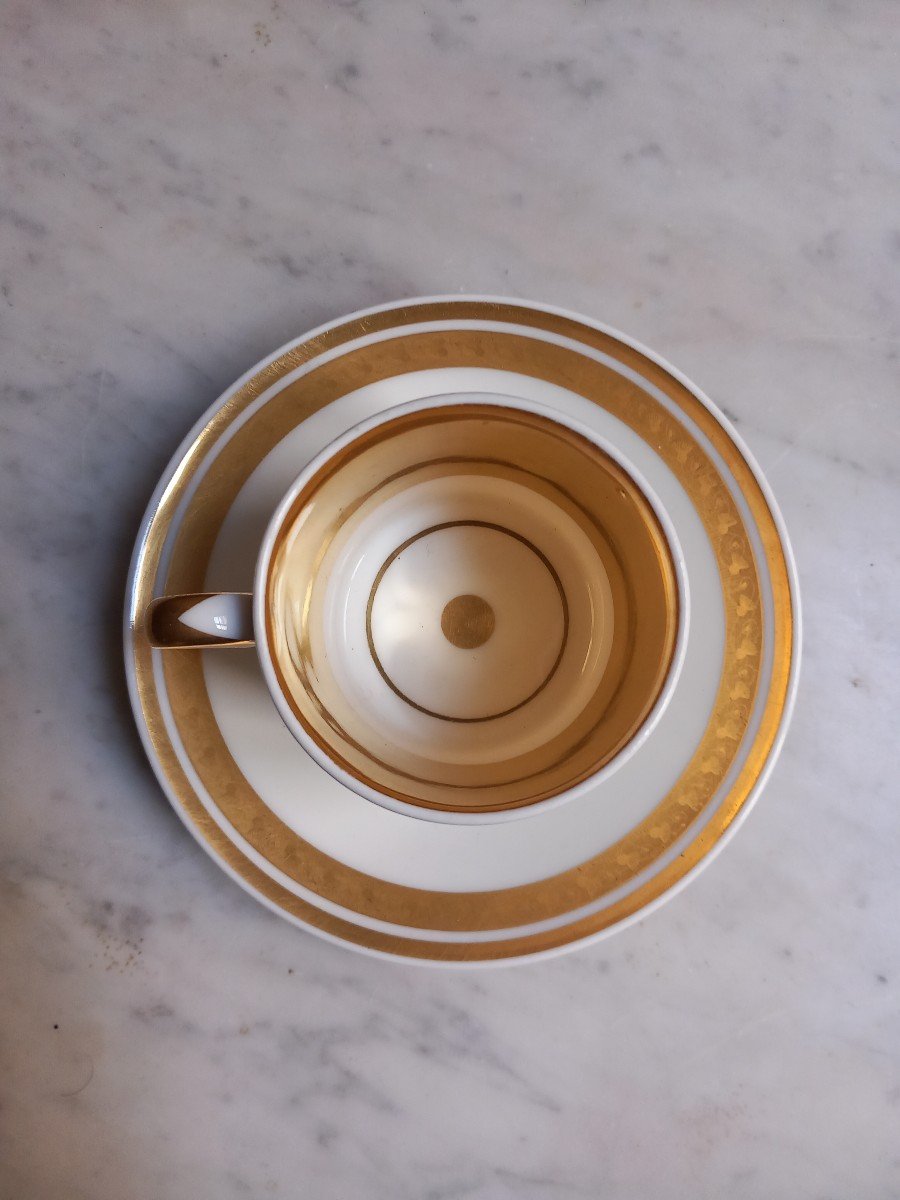 Paris Porcelain - Cup And Its Saucer - Empire Period-photo-3