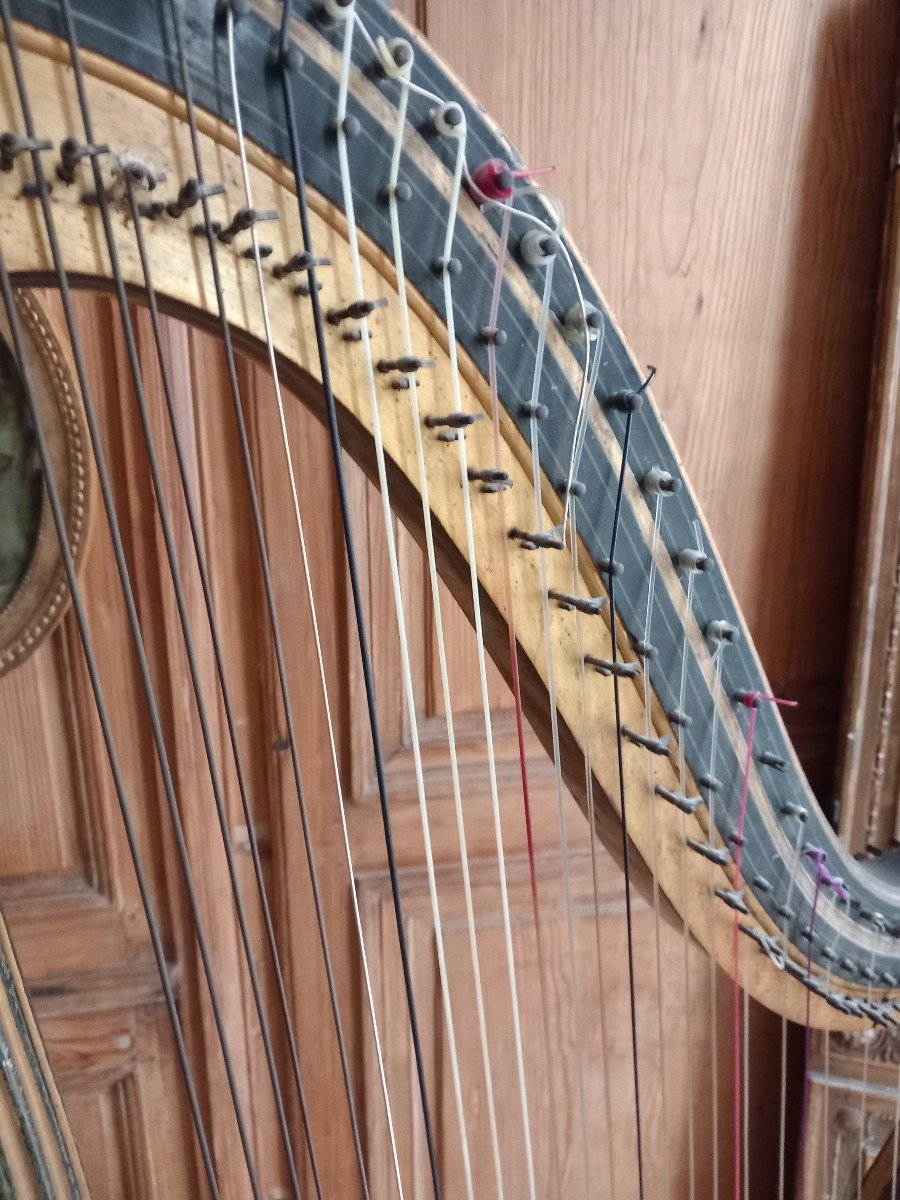 Harpe En Bois Doré, époque Empire-photo-2