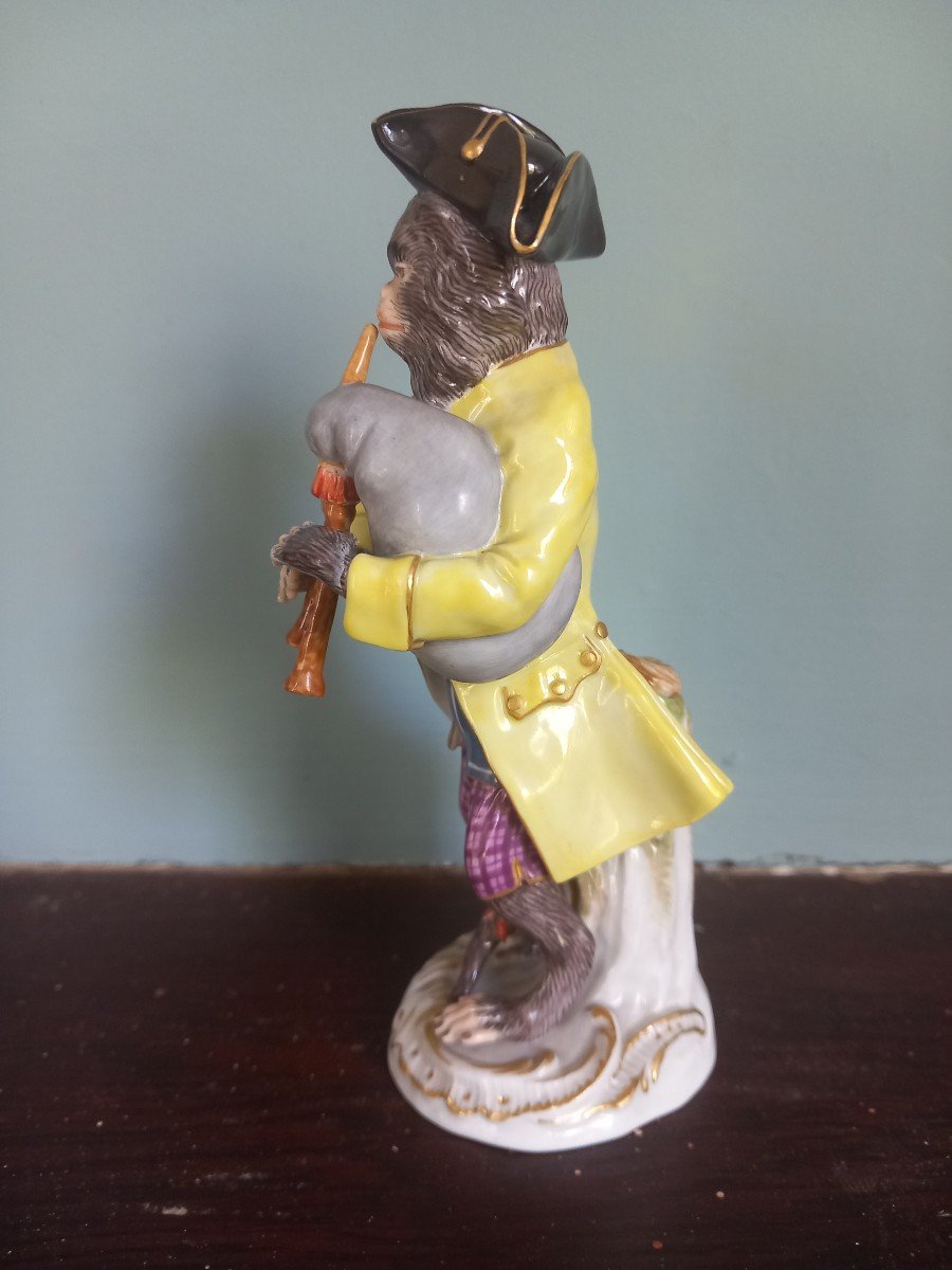 Manufacture De Meissen - Musician Monkey Bagpiper-photo-2