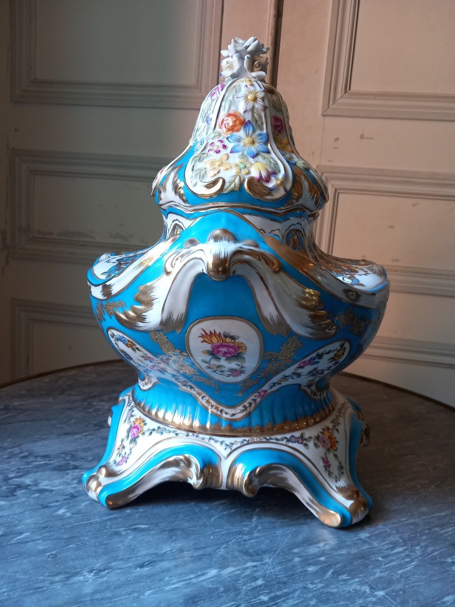 Style De Sèvres - Pot Pourri Gondole  En Porcelaine -photo-4