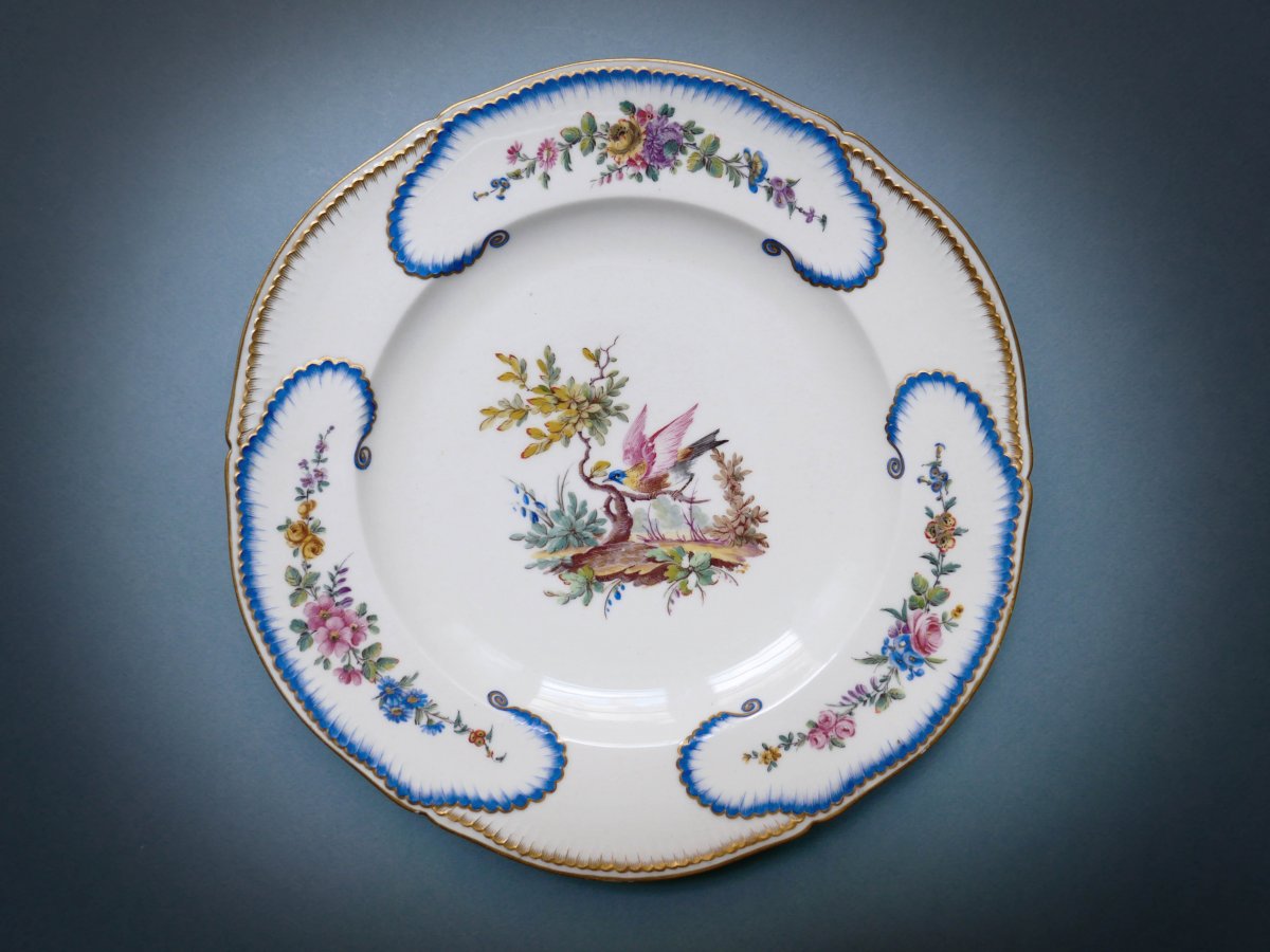 Sèvres - Pair Of Hard Porcelain Plates Twentieth Century-photo-2