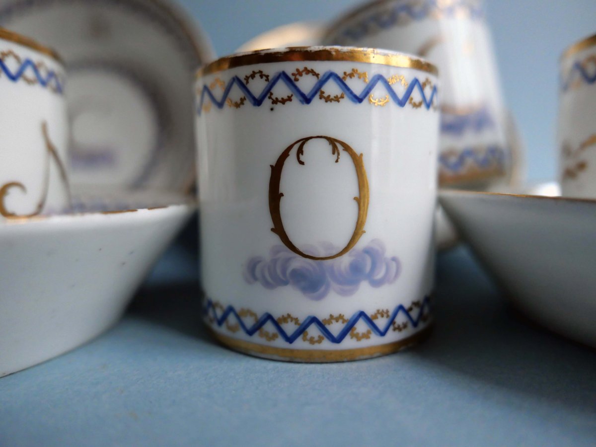 Niderviller - Three Cups And Saucers Hard Paste Porcelain Eighteenth Century-photo-4