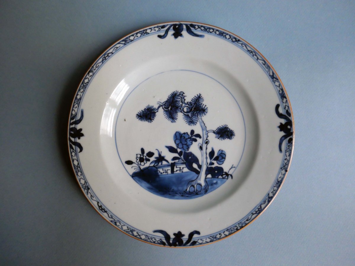 China - Two Porcelain Plates In East India Company 18th Century-photo-4