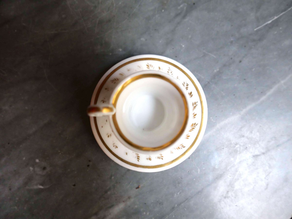 Porcelaine De Paris - A Mignonnette Cup With White And Gold Decor Encrypted Ga - Nineteenth Century-photo-2