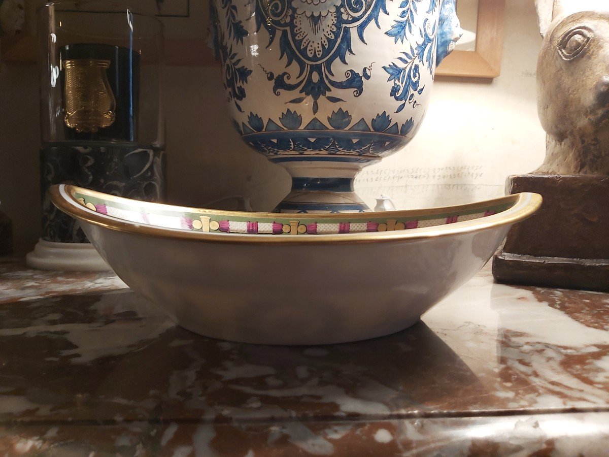 Paris Porcelain - Polychrome Basin With Neoclassical Decor - Empire Period-photo-2