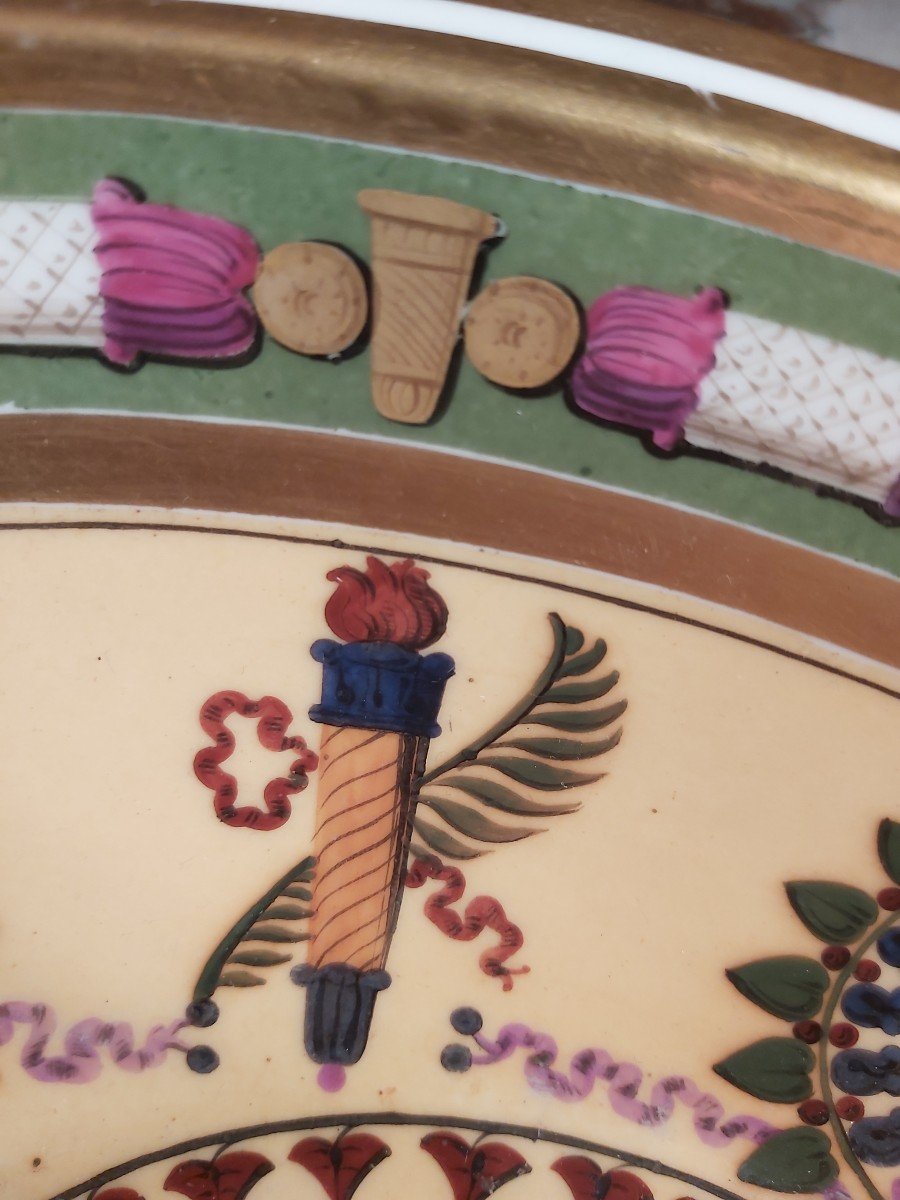 Paris Porcelain - Polychrome Basin With Neoclassical Decor - Empire Period-photo-4