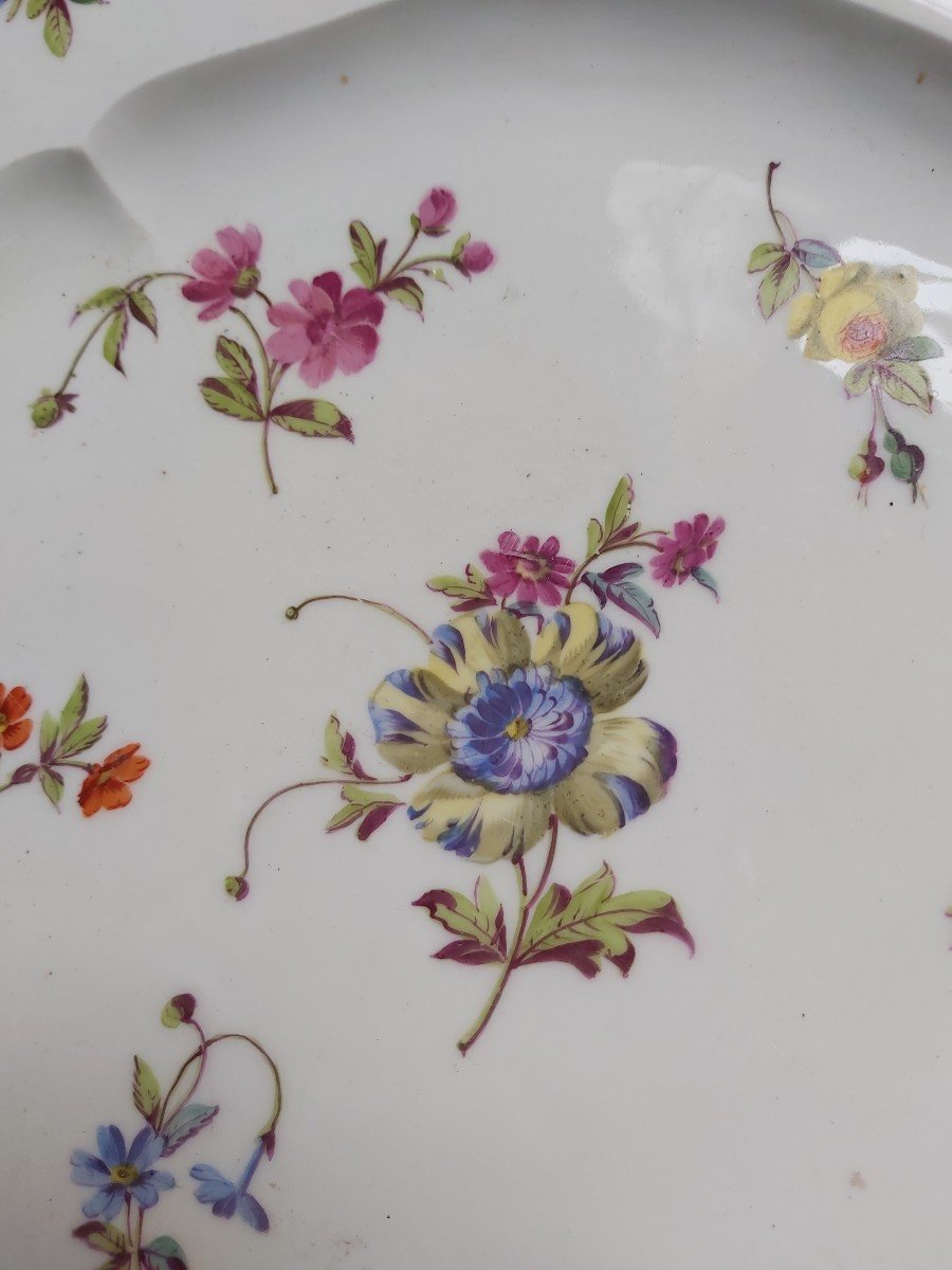 Sèvres - Oille Pot Tray In Hard Paste Porcelain With Flower Seedlings - Eighteenth Century-photo-3