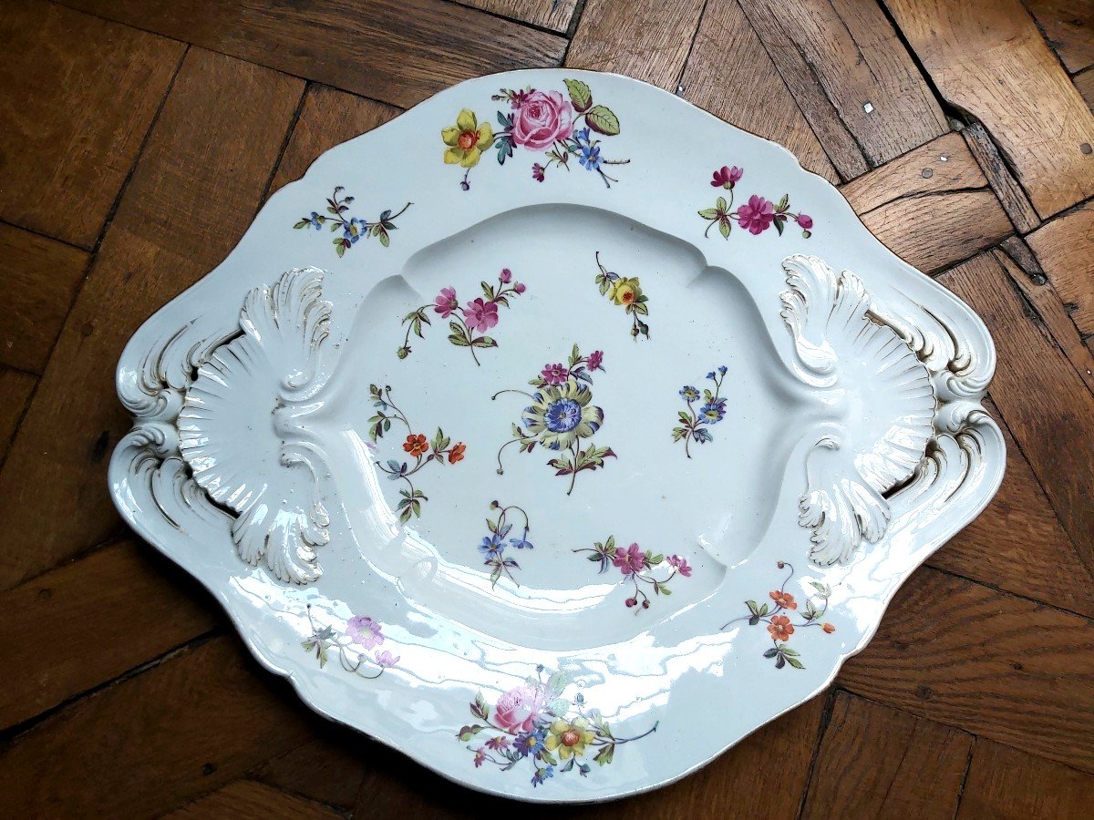 Sèvres - Oille Pot Tray In Hard Paste Porcelain With Flower Seedlings - Eighteenth Century