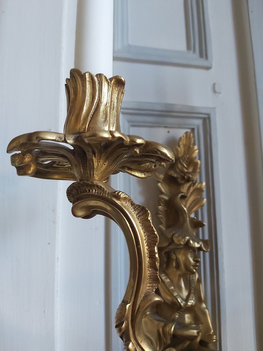 Paire d'Appliques Au Chinois De Style Louis XV-photo-4