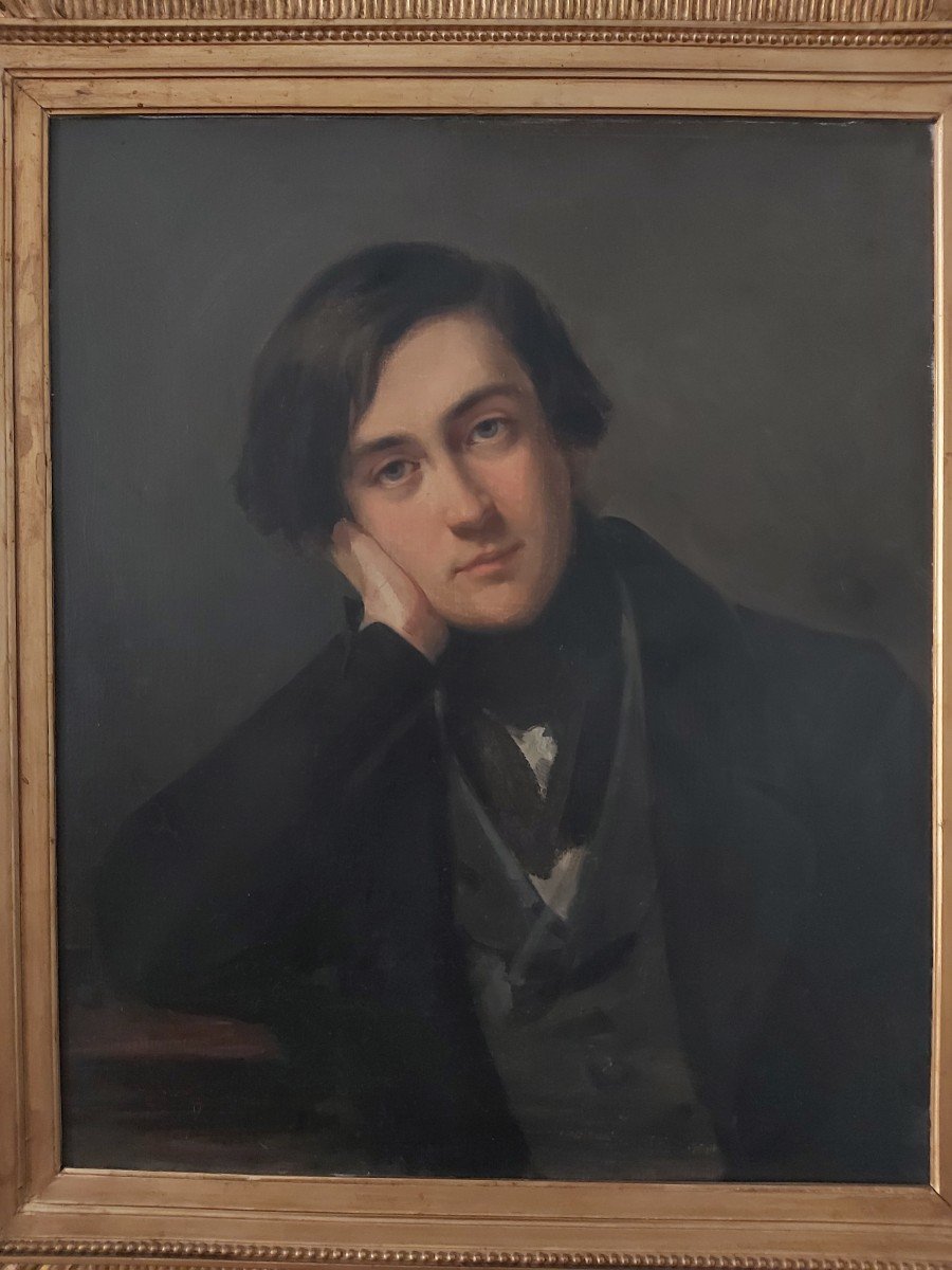 Romantic School - Portrait Of Young Man Early Nineteenth-photo-3