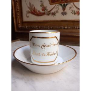 Porcelaine De Paris- Tasse Et Sa Sous Tasse - époque Directoire