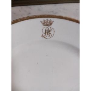 Maison Du Duc d'Orléans - Assiette Plate Au Chiffre De Louis-philippe d'Orléans Prince Du Sang 