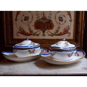 Sèvres - Pair Of Sugar Bowls In Soft Porcelain - Eighteenth Century