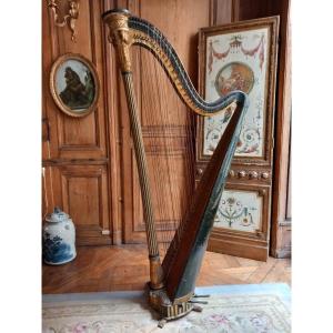 Harpe En Bois Doré, époque Empire