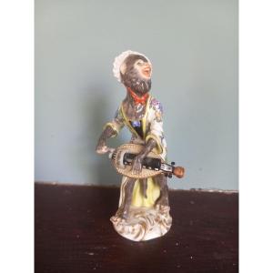 Manufacture De Meissen - Monkey Musician Player Of Vielle