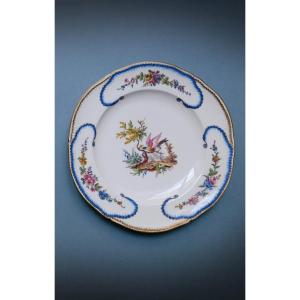 Sèvres - Paire d'Assiettes En Porcelaine Dure XXe Siècle 