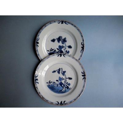 China - Two Porcelain Plates In East India Company 18th Century