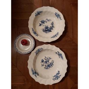 Tournai Porcelain - Two Huge Ronda Decor Dishes - Eighteenth Century