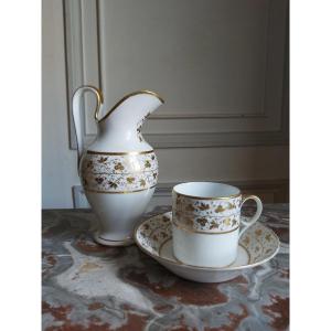 Porcelaine De Paris - Tasse Et Pot A Lait - Epoque Empire