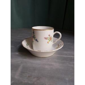 Manufacture De Locré - Tasse Litron Et Sa Sous Tasse- XVIIIe Siècle 