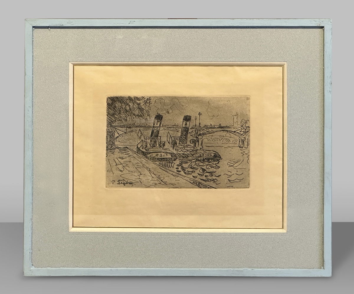 Paul Signac (1863-1935), Paris: Le Pont Des Arts Avec Remorqueurs