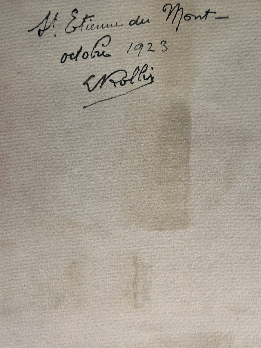 Lucien ROLLIN (1906-1993) Intérieur de l’église Saint Etienne du Mont-photo-2