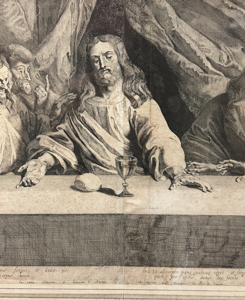La cène, dessiné par Rubens d'après L. de Vinci -photo-2