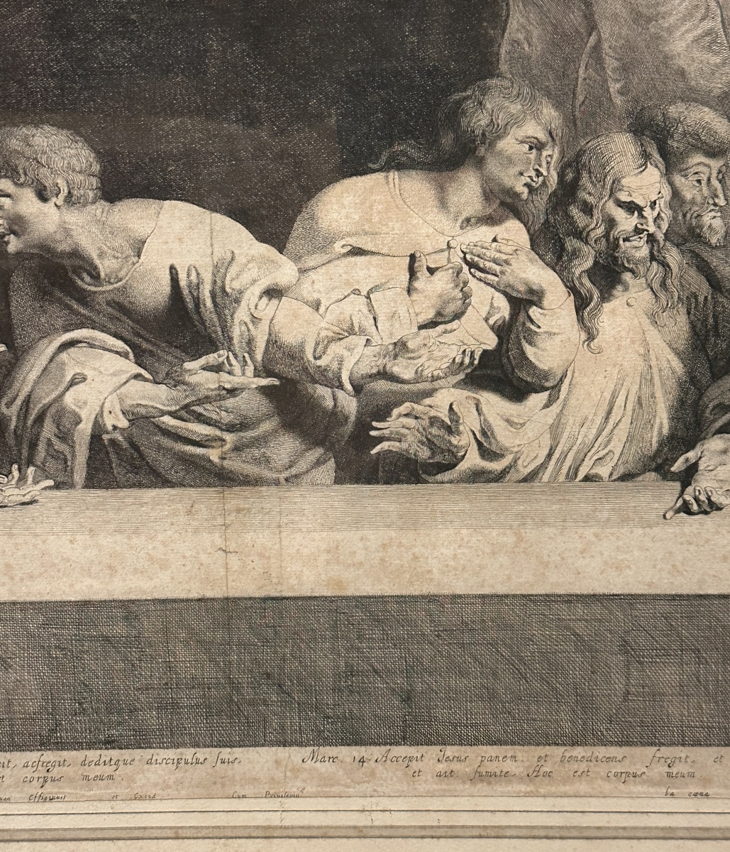 La cène, dessiné par Rubens d'après L. de Vinci -photo-3