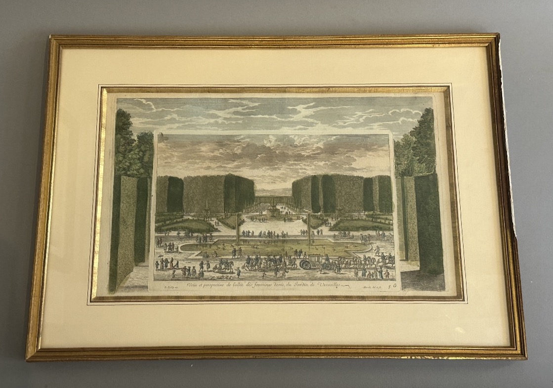 Vue et perspective de l’allée des fontaines dorée, du jardin de Versailles du XVIII siècle -photo-2