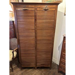 Classeur à rideaux à double porte coulissante