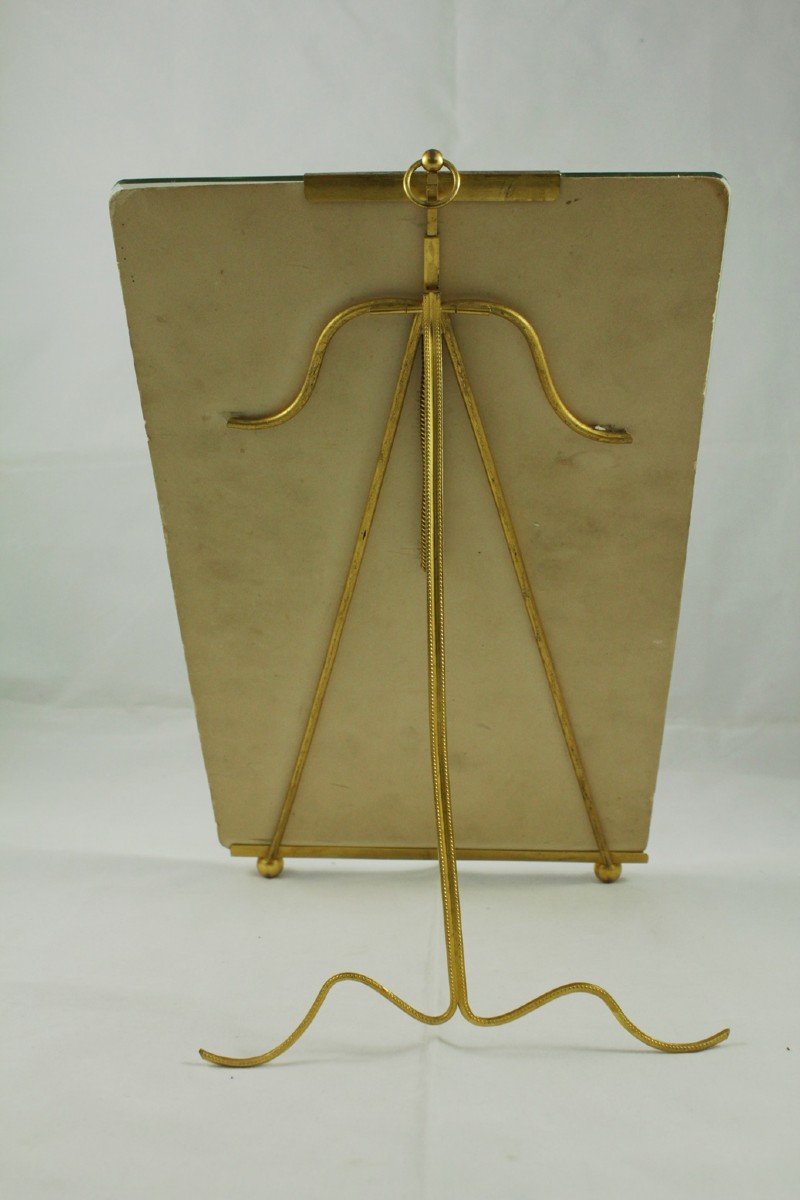 Large Photo Holder Frame In Brass And Beveled Glass Circa 1900-photo-3