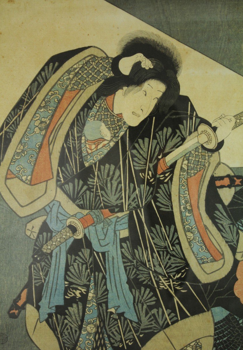 Japanese Print 'kabuki Actors' Utagawa Toyokuni III (1786-1865)