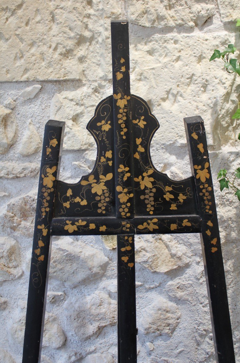 Chevalet Laqué Noir Et Décor Or époque Fin 19ème Siècle, Napoléon III-photo-3
