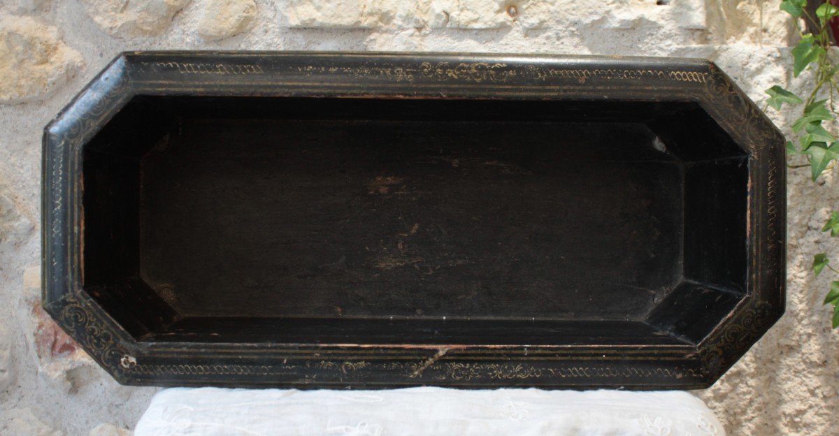 Planter In Blackened And Painted Wood With Flower Decor, Napoleon III Period, Late 19th Century-photo-7