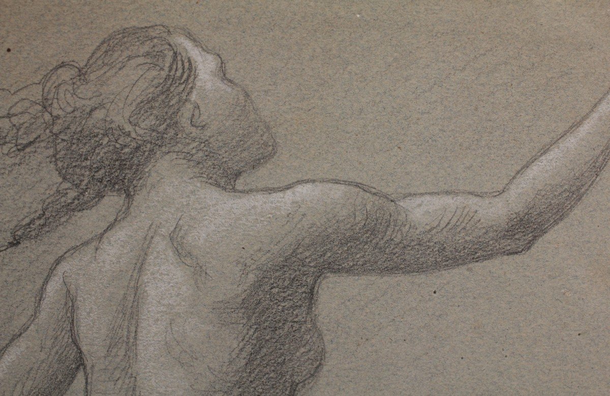 Pencil Drawing 'nude In Motion' Victor René Livache (1872-1944)-photo-1