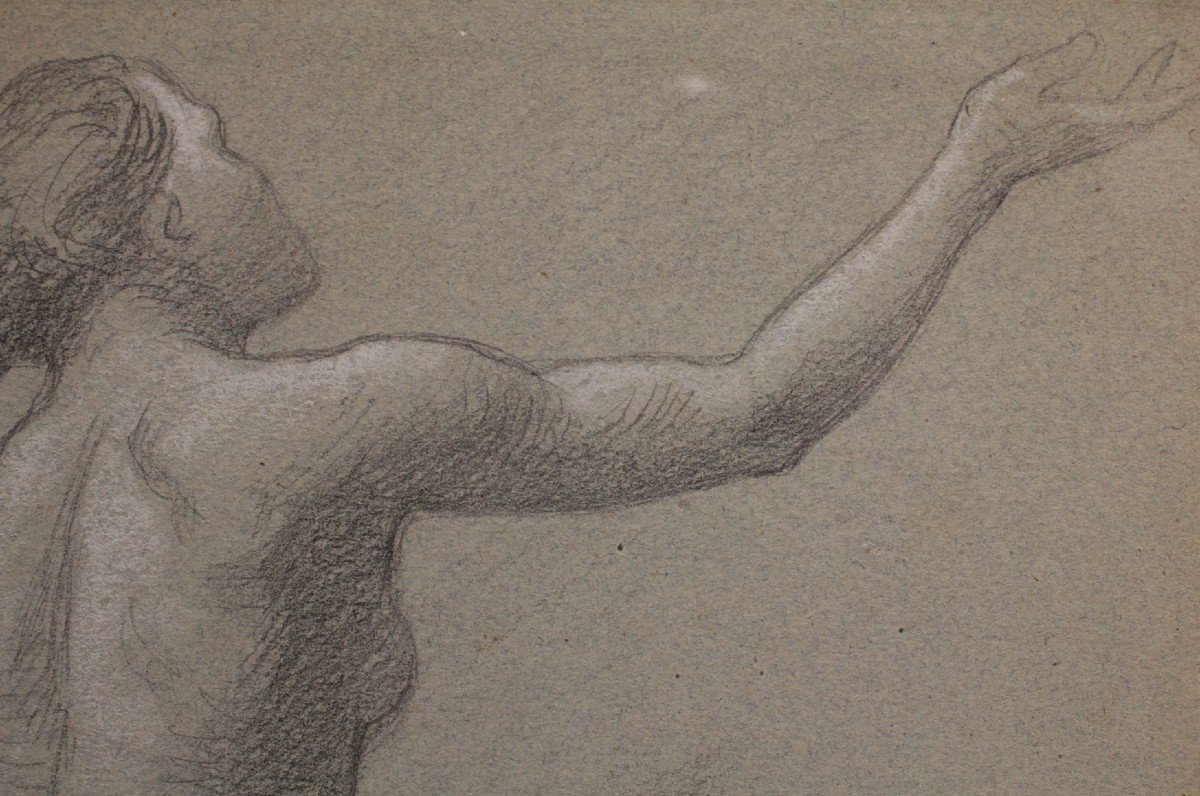 Pencil Drawing 'nude In Motion' Victor René Livache (1872-1944)-photo-3