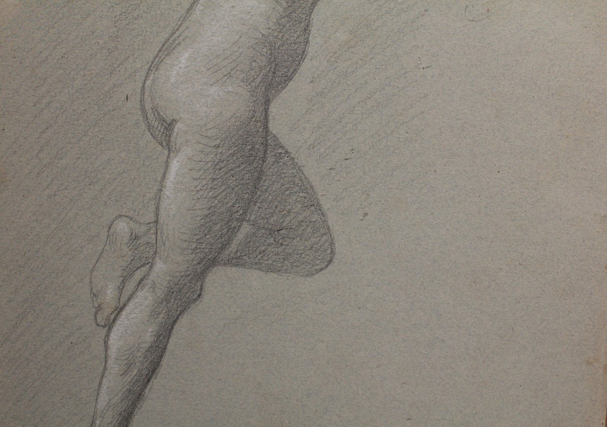Pencil Drawing 'nude In Motion' Victor René Livache (1872-1944)-photo-4